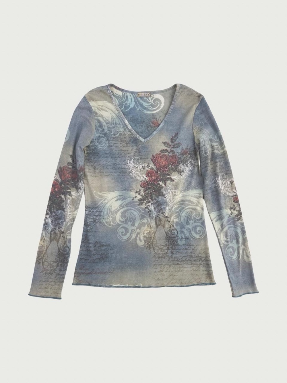 Grunge Print Long Sleeve Tee